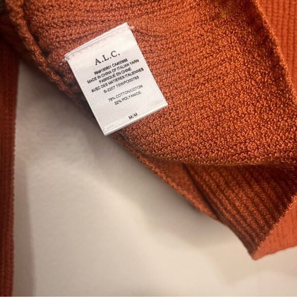 A.L.C. Kimby Ribbed Knit Sweater In Burnt Terracotta - Picture 11 of 11